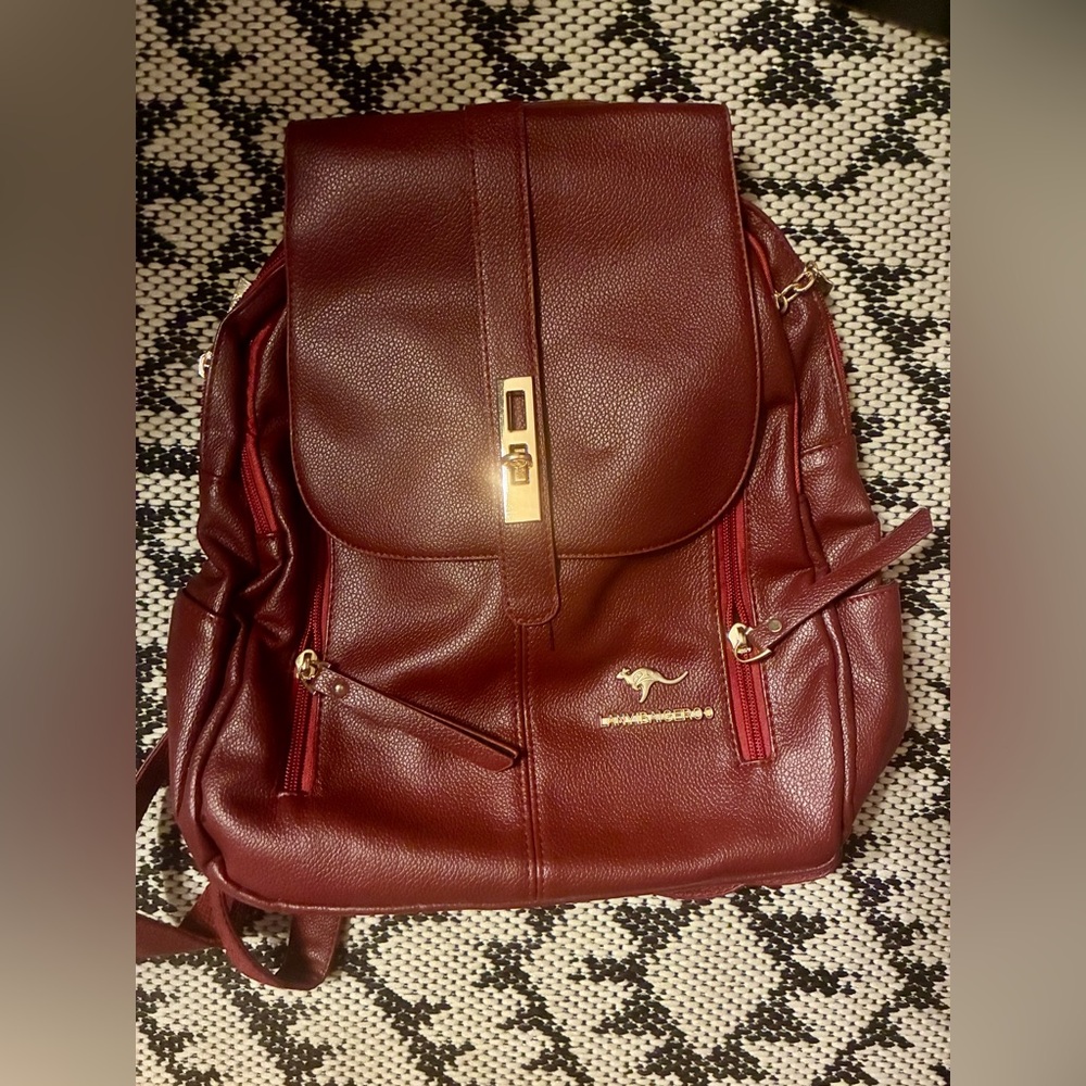 LANYIBAIGEROO Brown Leather Backpack Purse Bag Zipper NWOT - Picture 2 of 5
